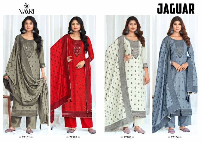 Jaguar By Naari Muslin Jacquard Designer Salwar Suits Wholesale Price In Surat